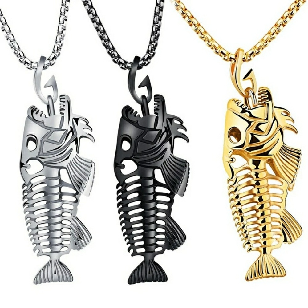 Fish bone necklace